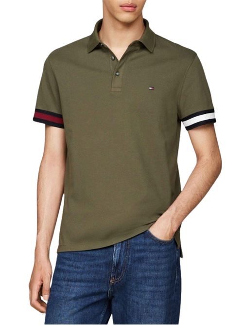 Polo uomo verde in cotone Tommy Hilfiger | MW0MW38458PLI